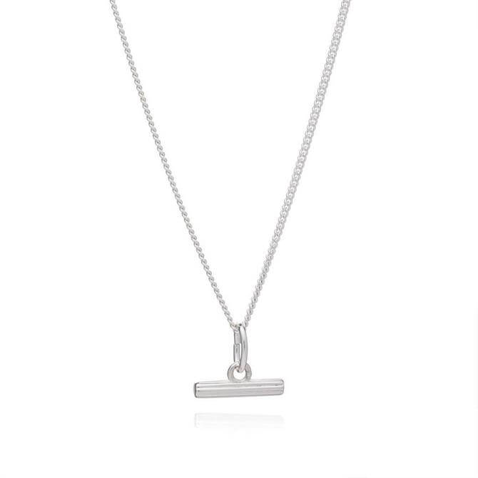 Rachel Jackson London Mini Silver T-Bar Necklace